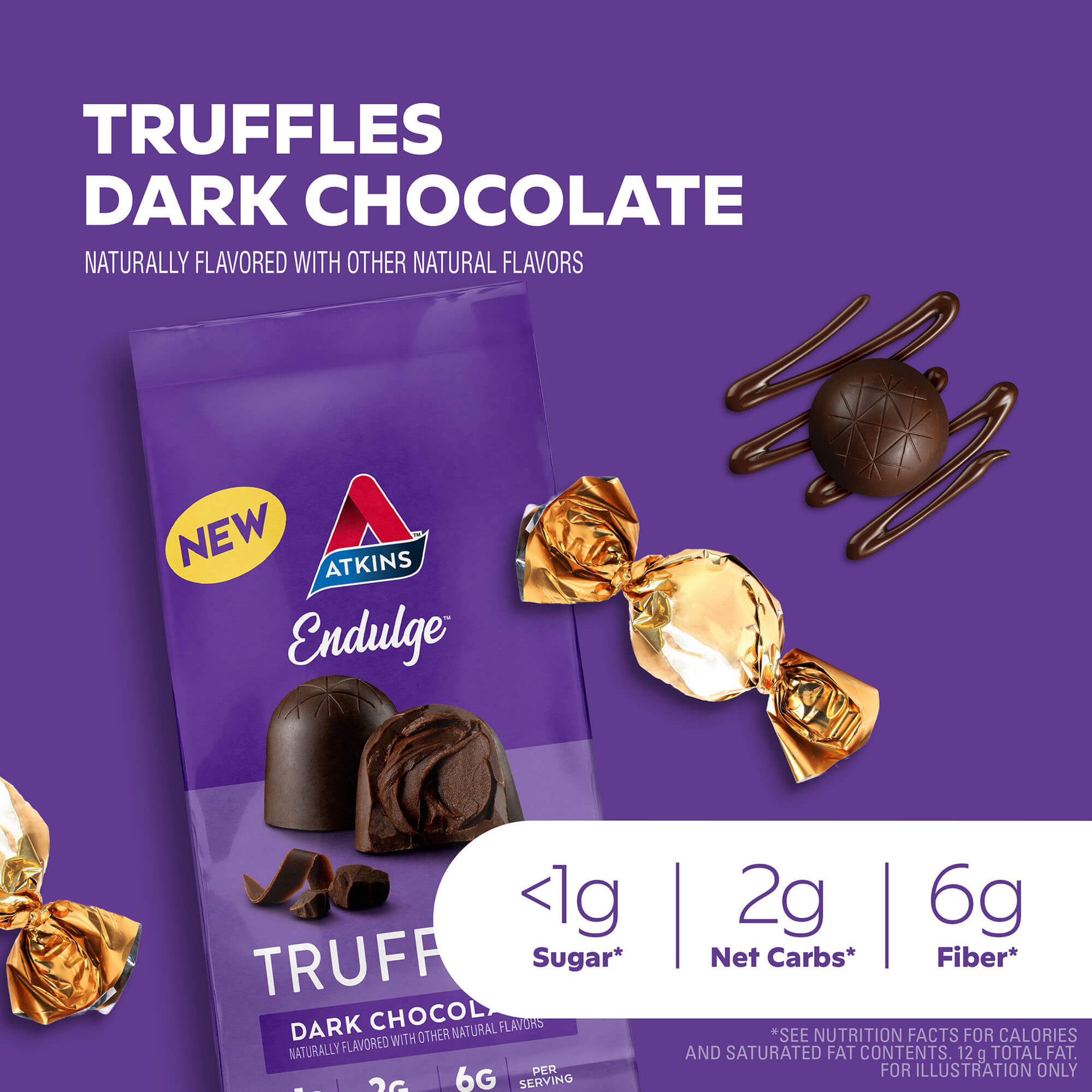 Endulge Dark Chocolate Truffles 12-ct. pouch