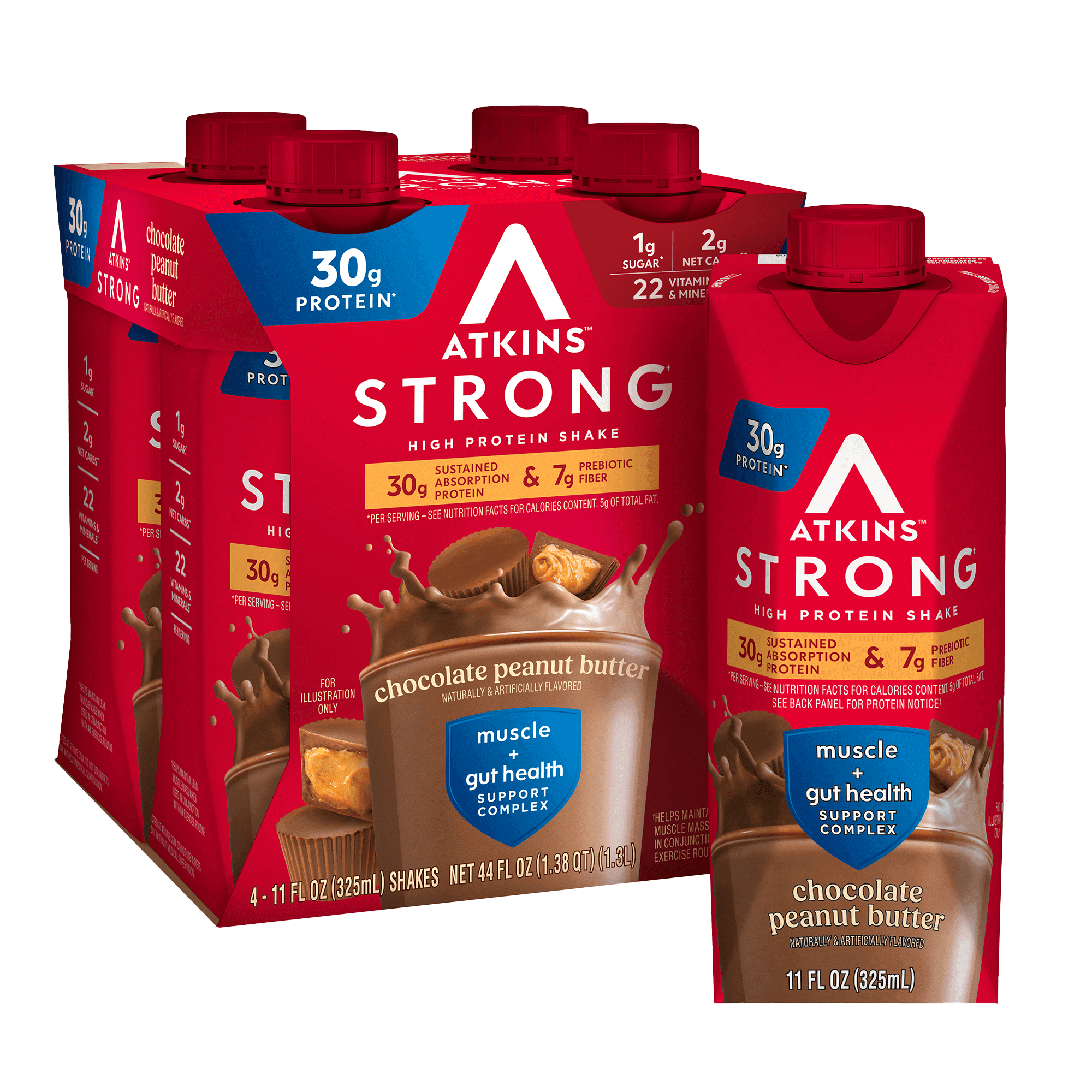 Atkins Strong Chocolate Peanut Butter 30g Protein Shake
