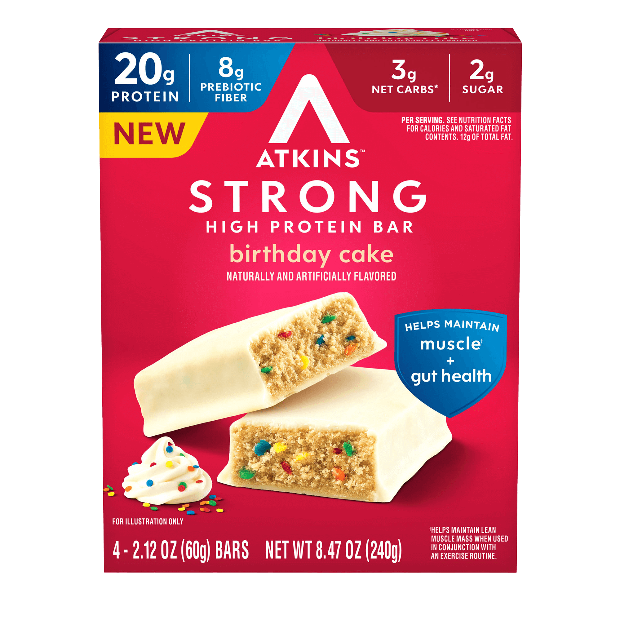 Atkins Strong Birthday Cake 20g Protein Bar