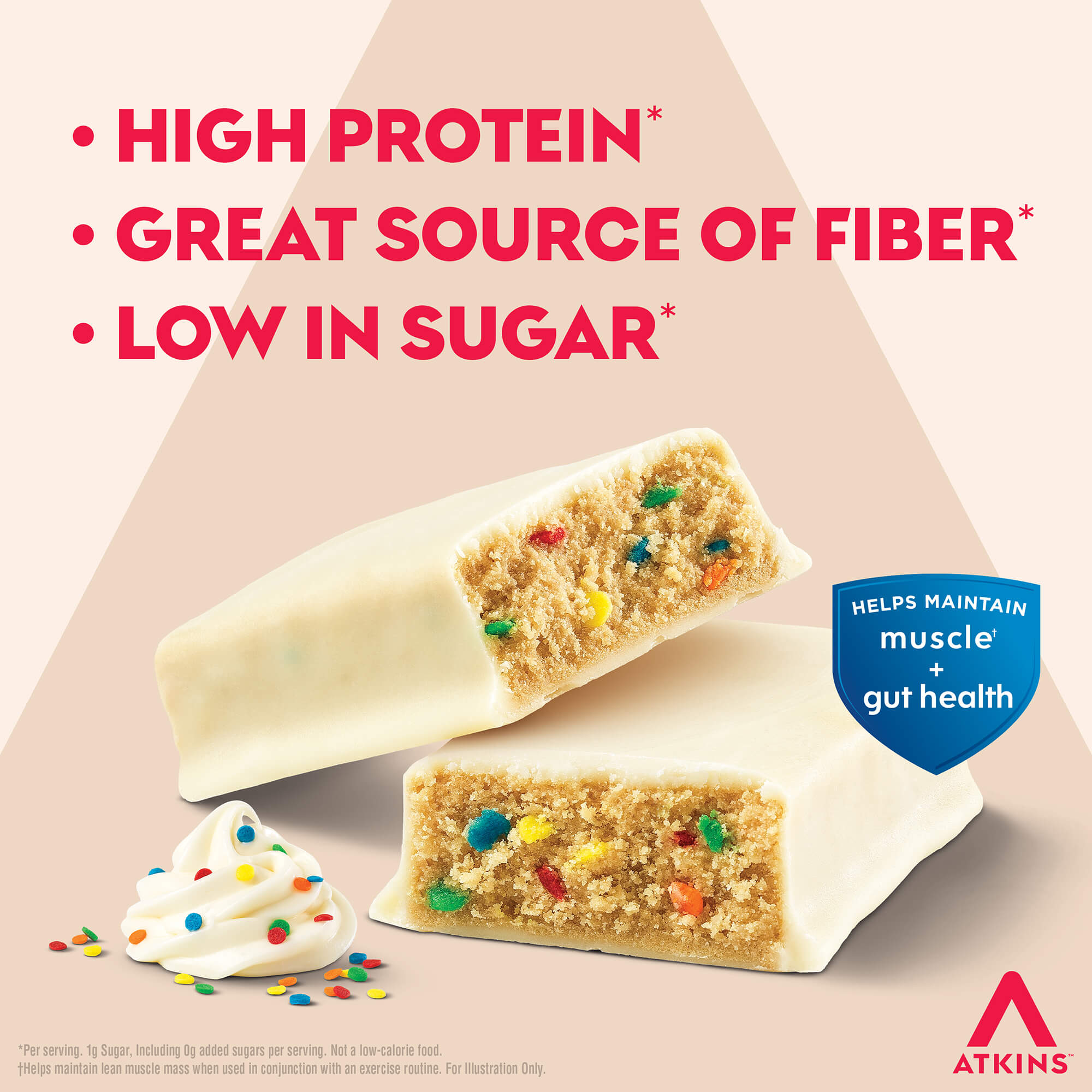 Atkins Strong Birthday Cake 20g Protein Bar