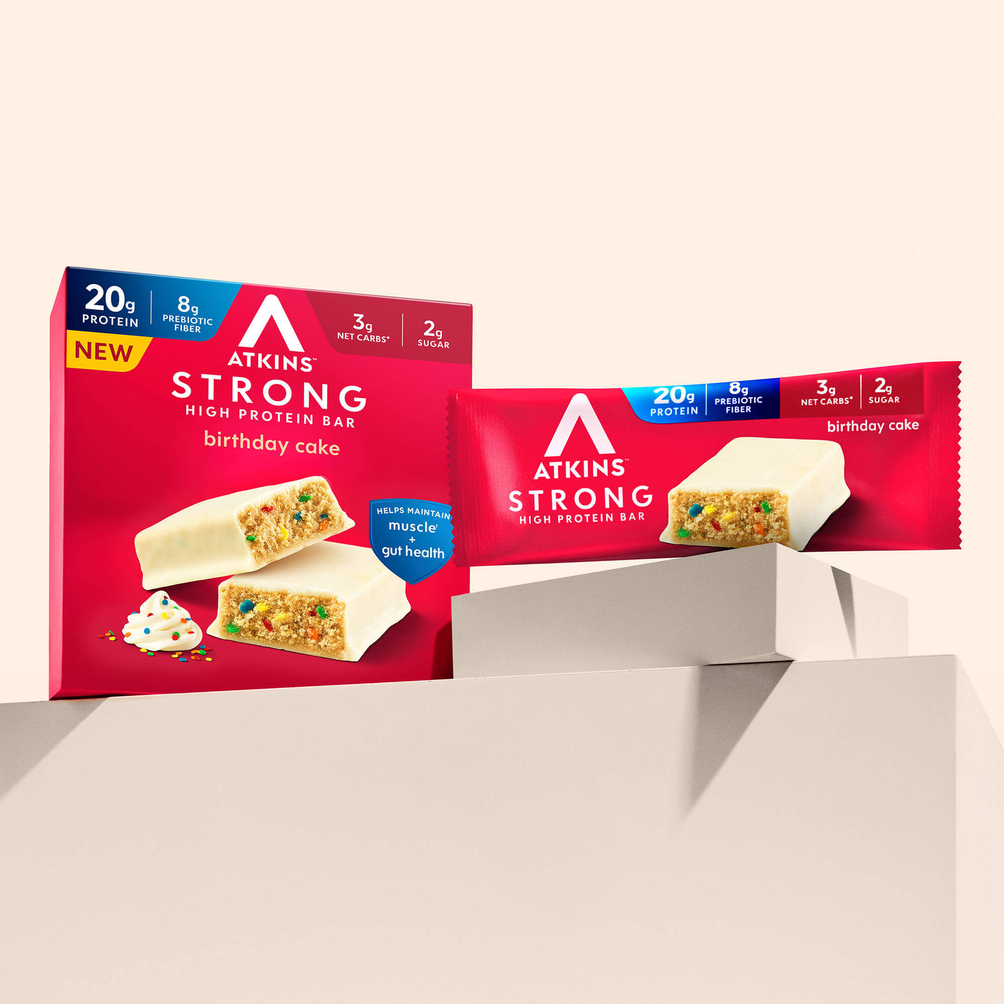 Atkins Strong Birthday Cake 20g Protein Bar