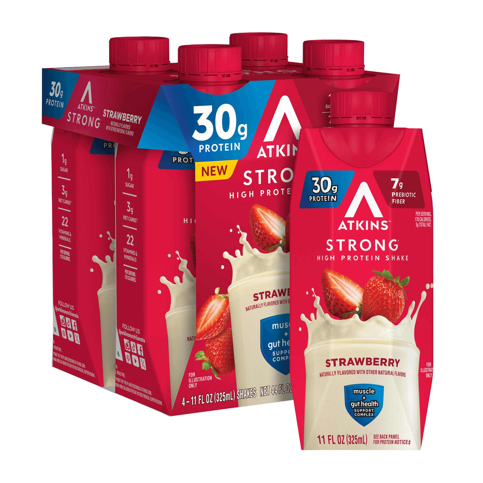 Atkins Strong Strawberry 30g Protein Shake