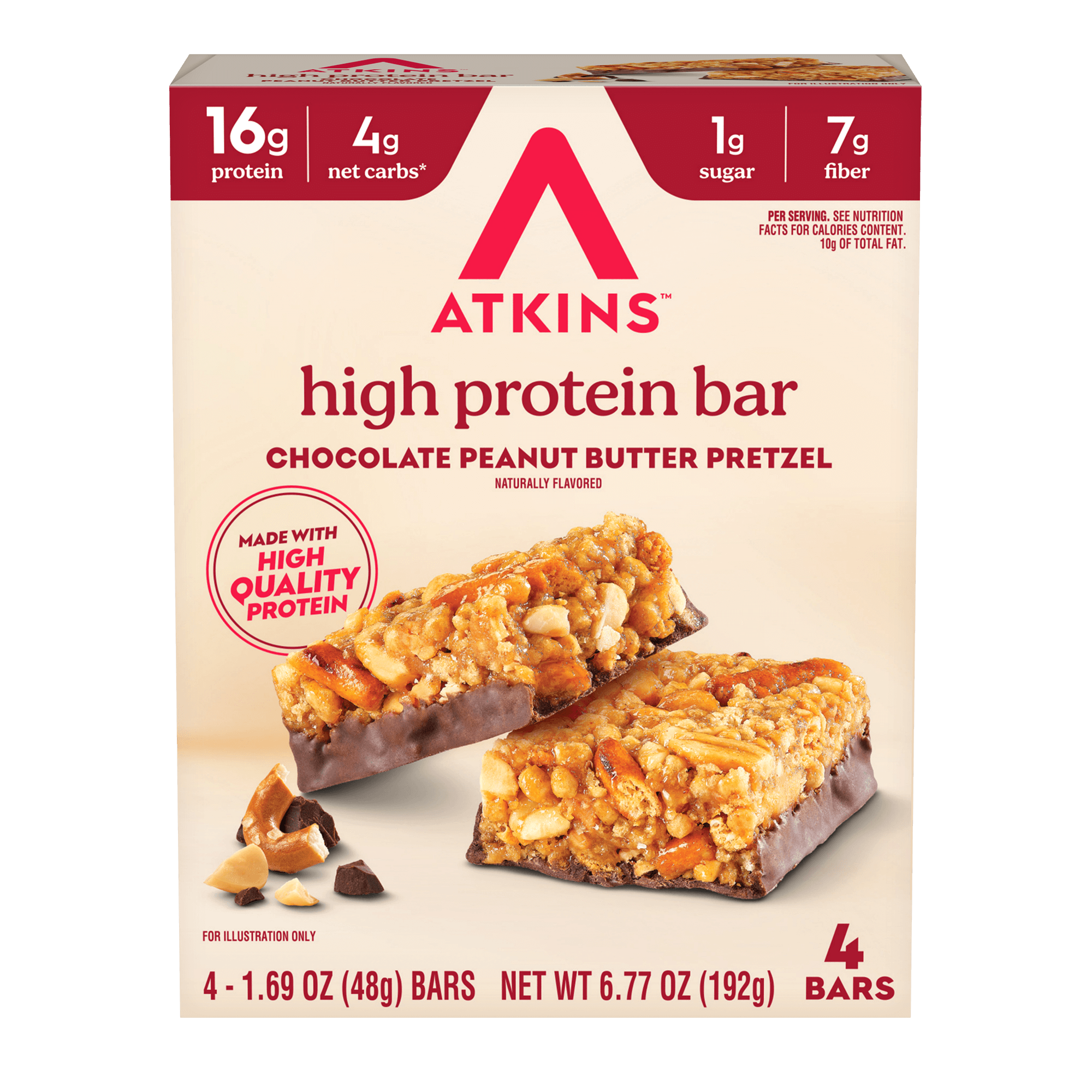 Chocolate Peanut Butter Pretzel High Protein Bars