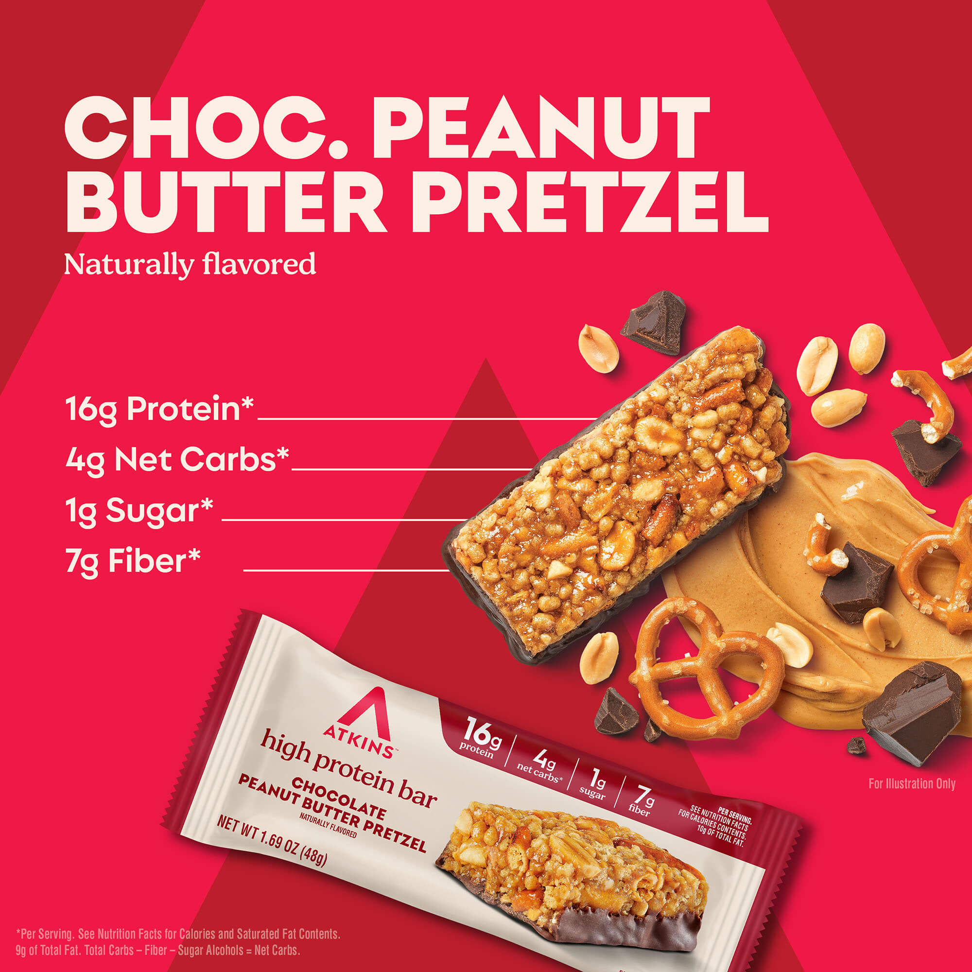 Chocolate Peanut Butter Pretzel High Protein Bars